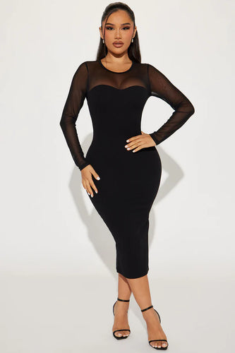 Marilyn Midi Dress - Black