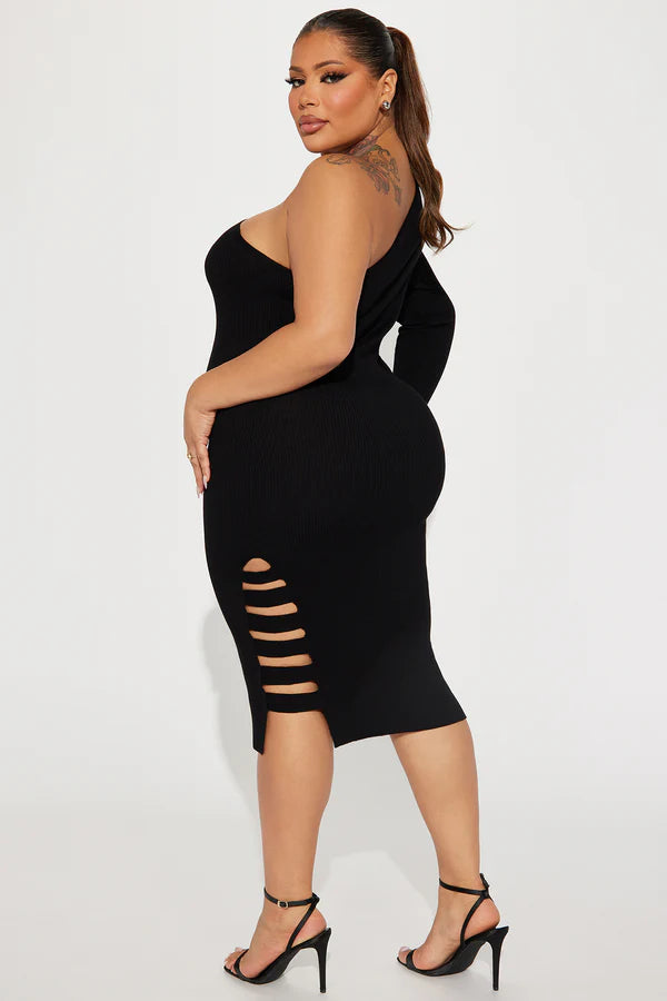 Kelly Sweater Midi Dress - Black