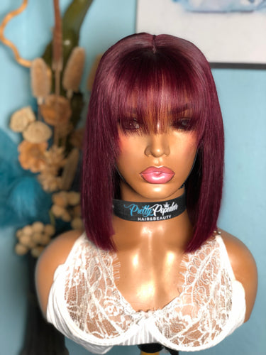 Dark Burgandy Bang Wig