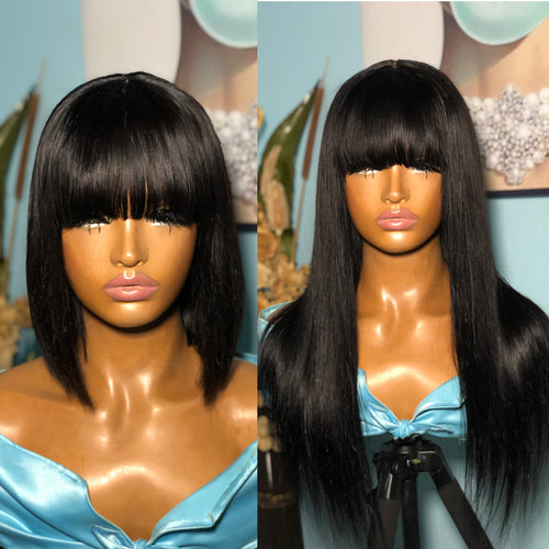 1b Straight Bang Wig