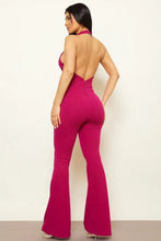 Load image into Gallery viewer, RHINESTONE DETAILED HALTER TOP JUMPSUIT