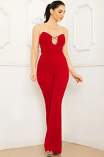 Load image into Gallery viewer, RHINESTONE TRIM ON BUST EDGE JUMPSUIT