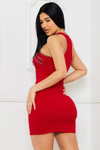 Load image into Gallery viewer, RHINESTONE HALTER NECK BODYCON MINI DRESS