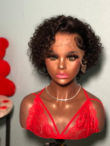 8" Curly Pixie Frontal Wig