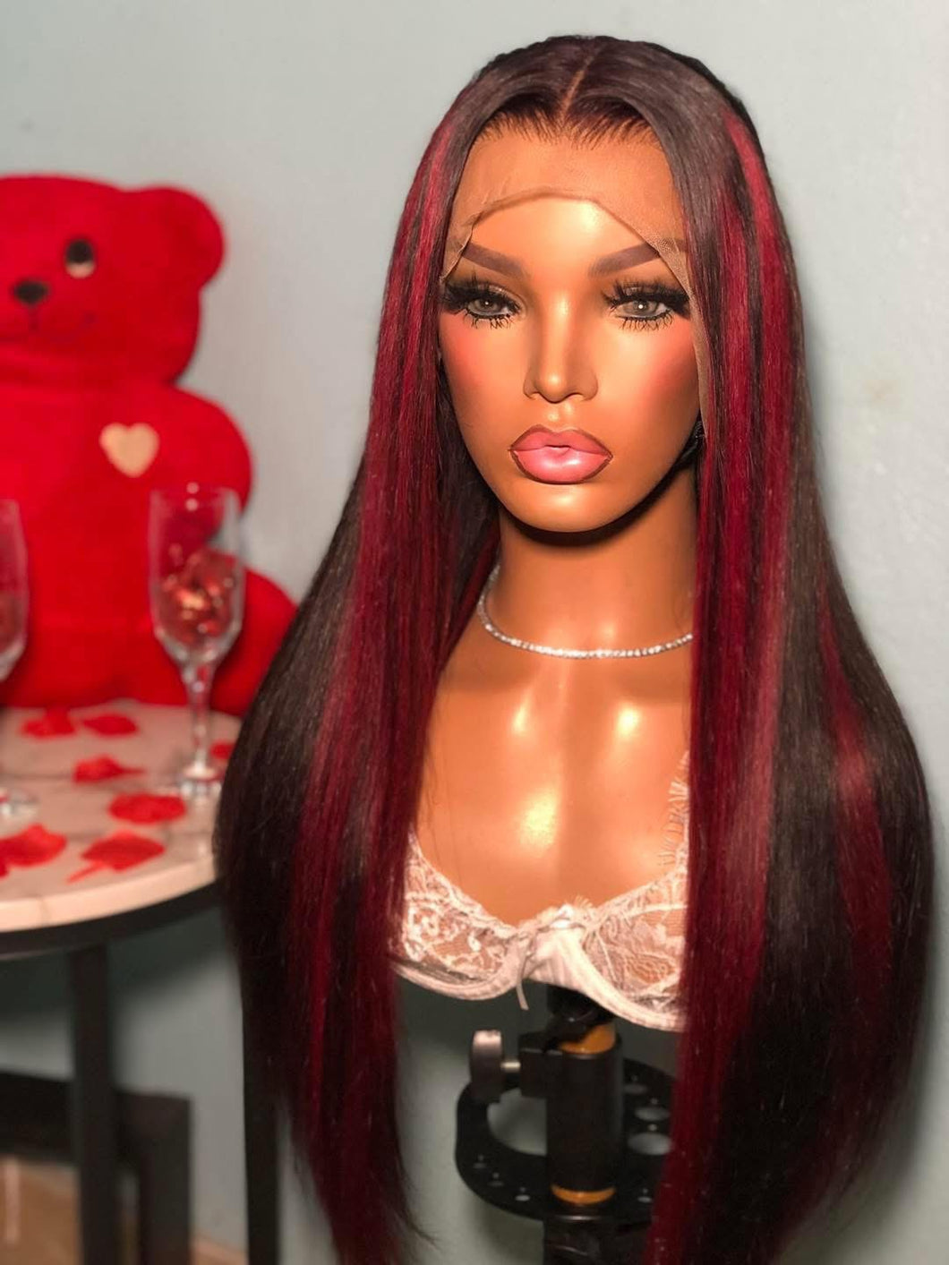 Valentina Burgundy Highlight Closure