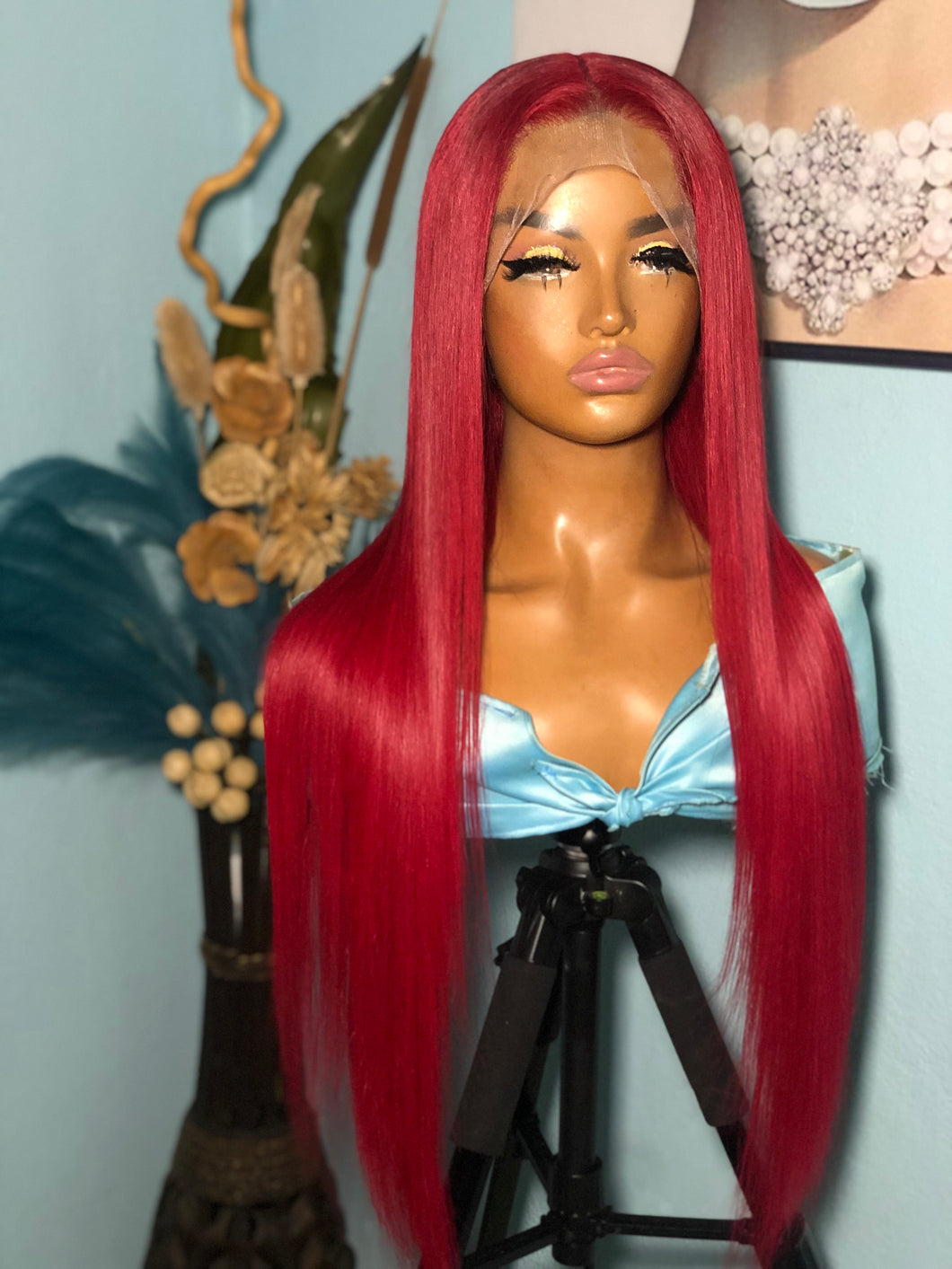 Cherry Straight Frontal Wig