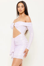 Load image into Gallery viewer, U SHAPE METAL FRONT PLEATED MINI DRESS